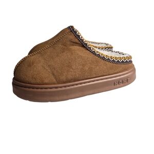 Women's Fuzzy Foam Slippers Fluffy House Shoes Indoor Tan Platform Warm Size 10